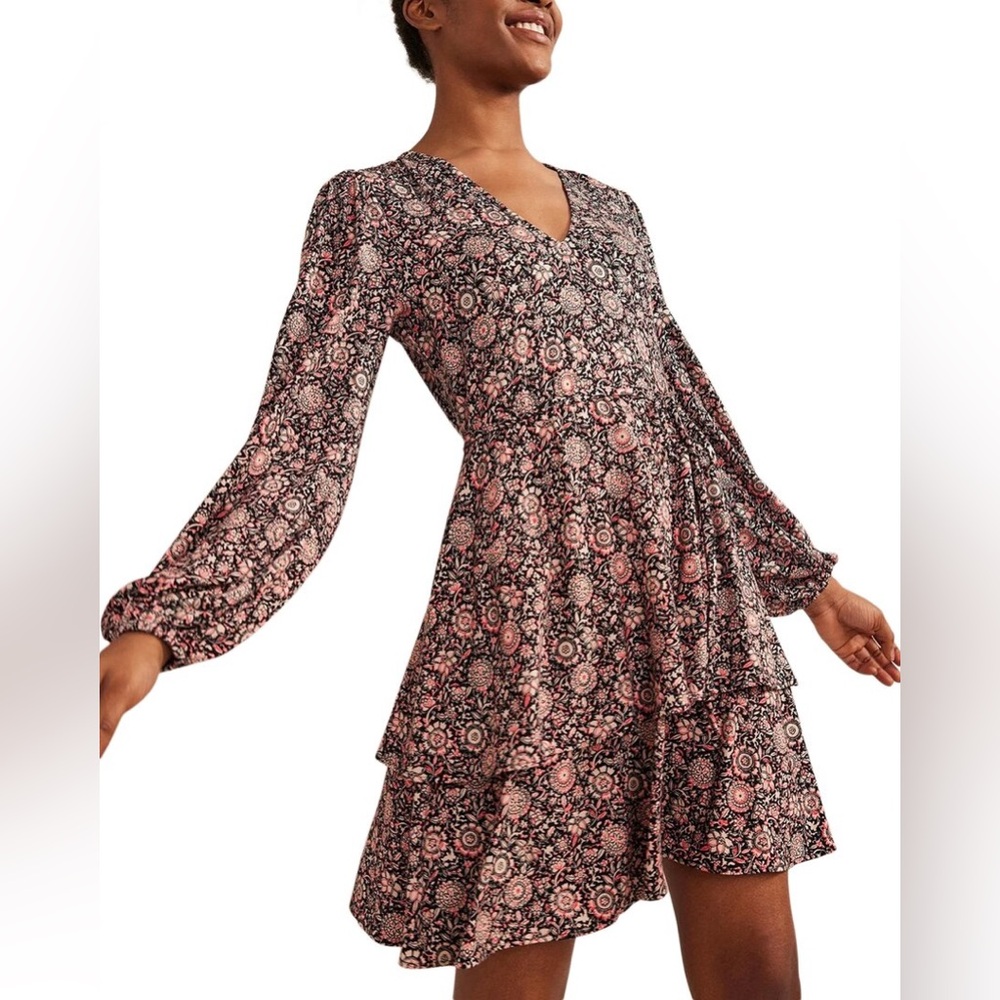 Boden Tiered Mini Jersey Dress Size 12